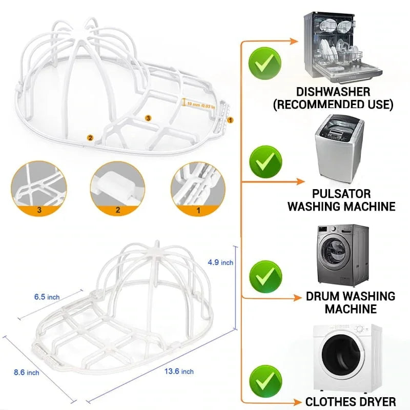 Hat Washer Baseball Cap Cleaner Ball Cap Washer Frame Cage Hat Protector Storage Rack Holder Organizer for Washing Machine